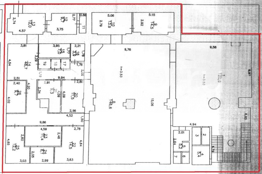 Планировка офиса 478 м², 1 этаж, БЦ «Красные ряды»